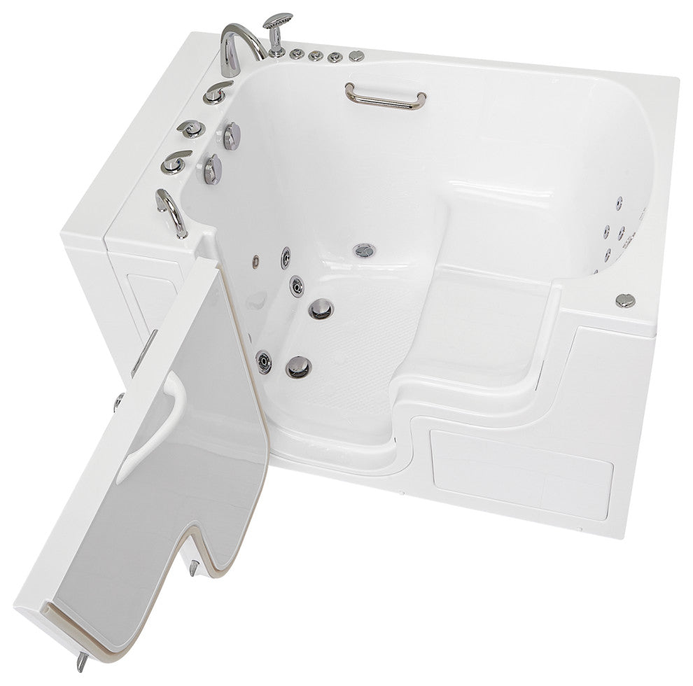 Ella Wheelchair Transfer 36"x55" Acrylic Walk-In Bathtub,Faucet, 2" Dual Drain,