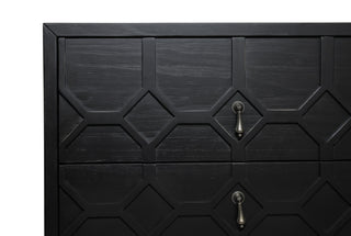 Samara 2-Drawer Recycled Pine Wood Nightstand, Dark Grey
