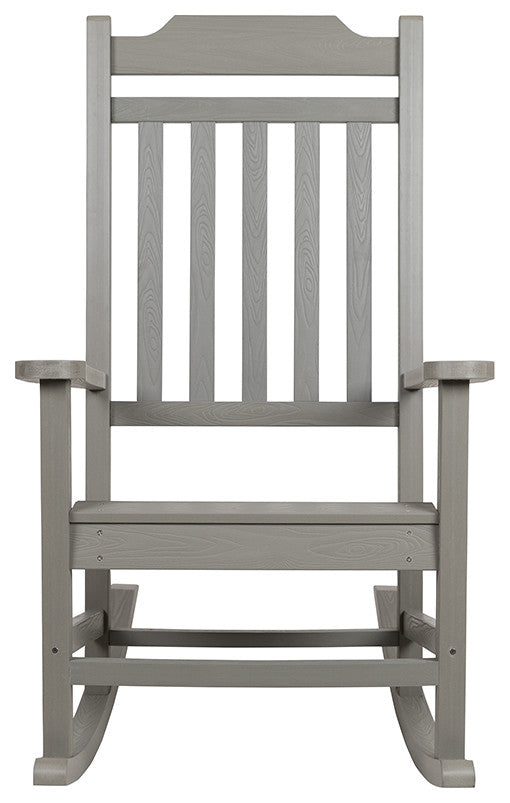 Set of 2 Winston All-Weather Rocking Chair in Gray Faux Wood