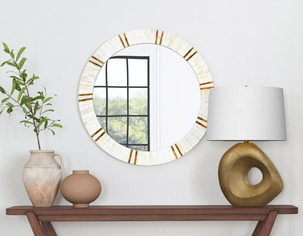 Clever Wall Mirror - Natural Bone