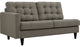 Modern Granite Empress Left-Facing Upholstered Fabric Loveseat