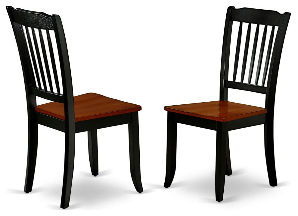 Hlda3-Bch-W 3Pc Round 42"Table And 2 Vertical Slatted Chairs