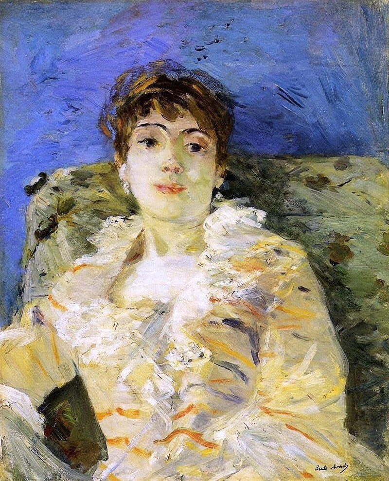 Berthe Morisot Young Woman on a Couch, Gallery Wrapped Canvas Print, 20"x25"