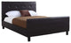 Polyurethane Full-Size Platform Bed with Tufted Headboard, Brown