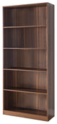 Wide Spacious Bookcase With Five Shelves, Brown