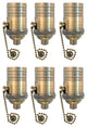 Royal Designs, Inc. Vintage Pull Chain Lamp Socket, Antique Brass, Set of 6
