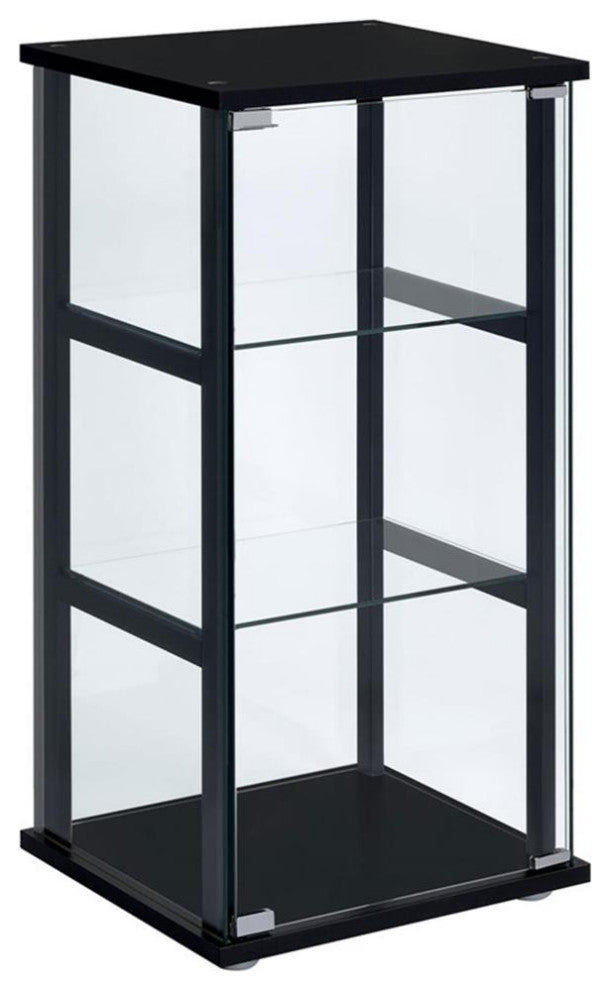 Coaster Cyclamen 3-shelf Glass Curio Cabinet Black and Clear