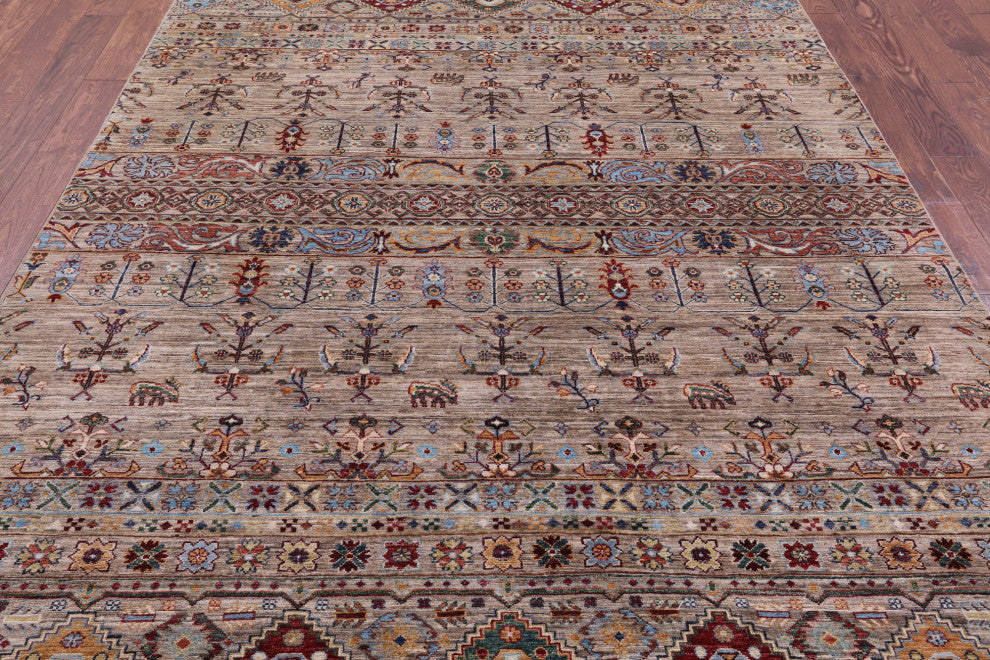 6' 9" X 10' 1" Handmade Super Kazak Khorjin Rug Q11305