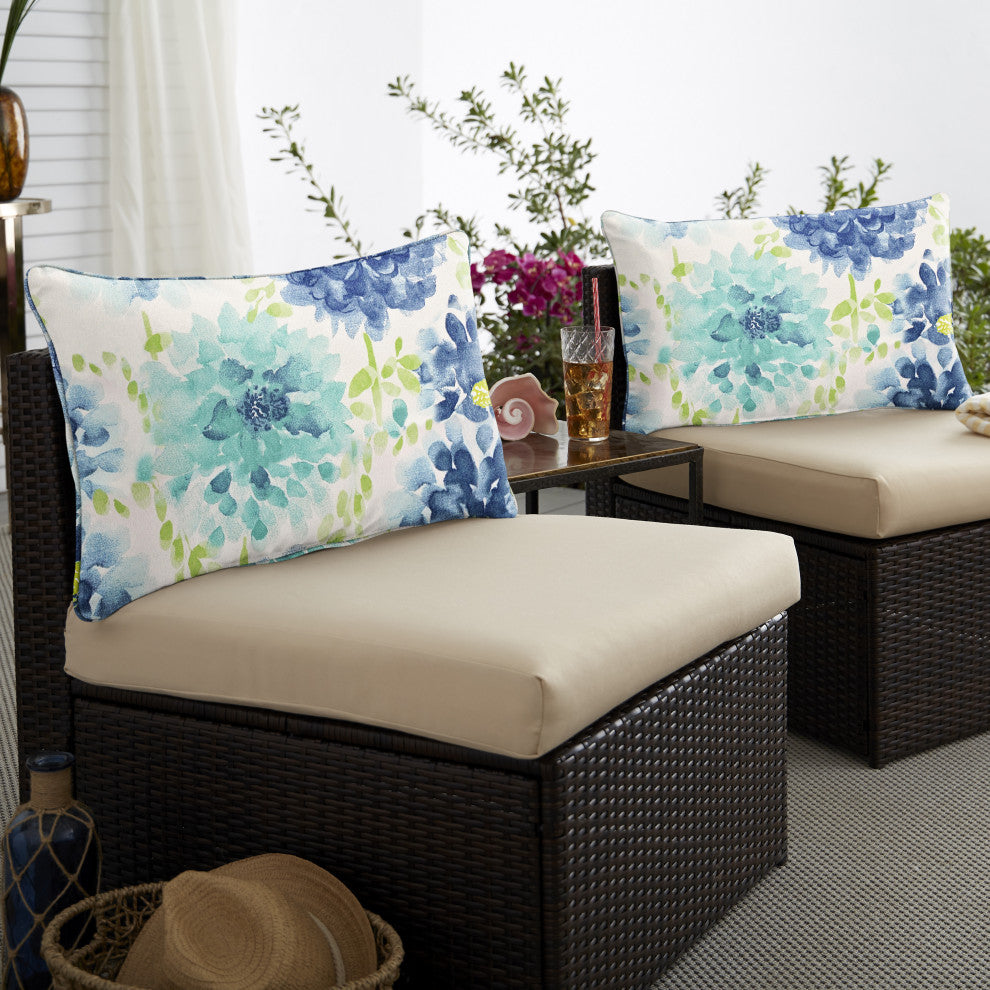 Sorra Home Gardenia Seaglass Deep Seating Sofa Cushion Set, 25"x25"x5"