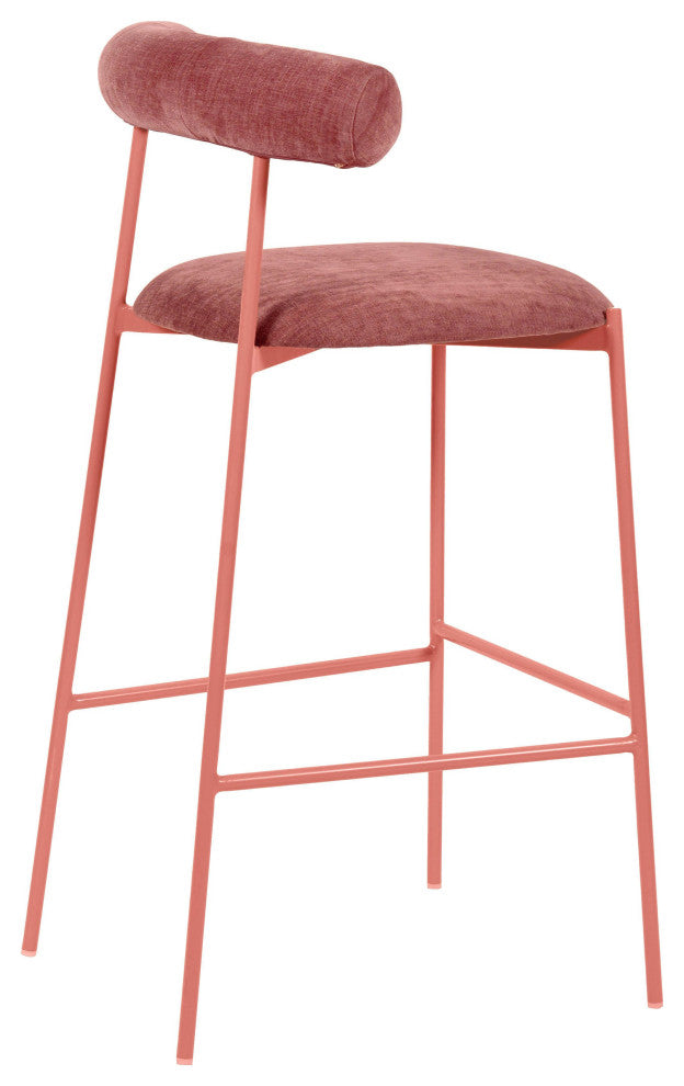 Liliana Mauve Velvet Bar Stool - Mauve