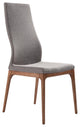 Parker Mid-Century Dining Chair in Walnut Finish and Gray Fabric - Set of 2