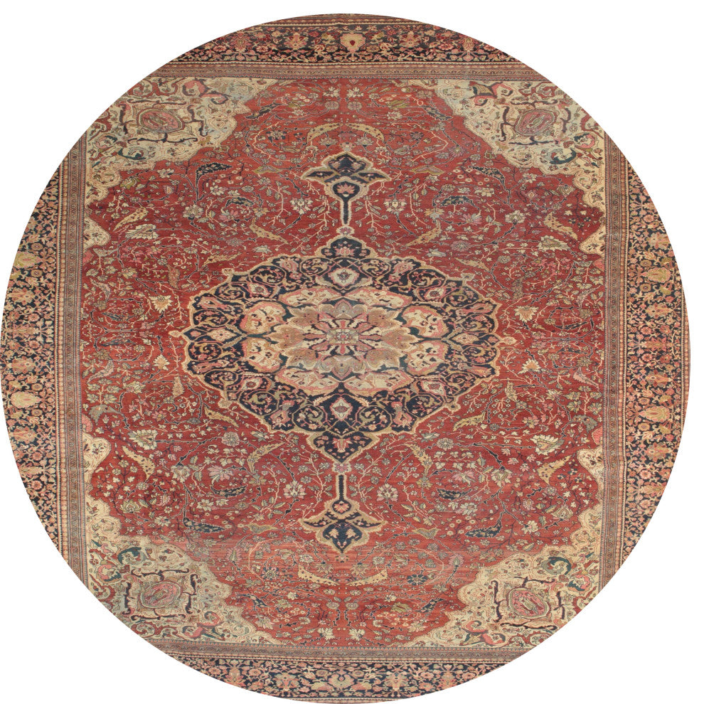 Ahgly Company Indoor Round Traditional Area Rugs, 3' Round