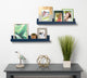 Levie Wooden Picture Ledge Wall Shelf Set, Navy Blue 2 Piece