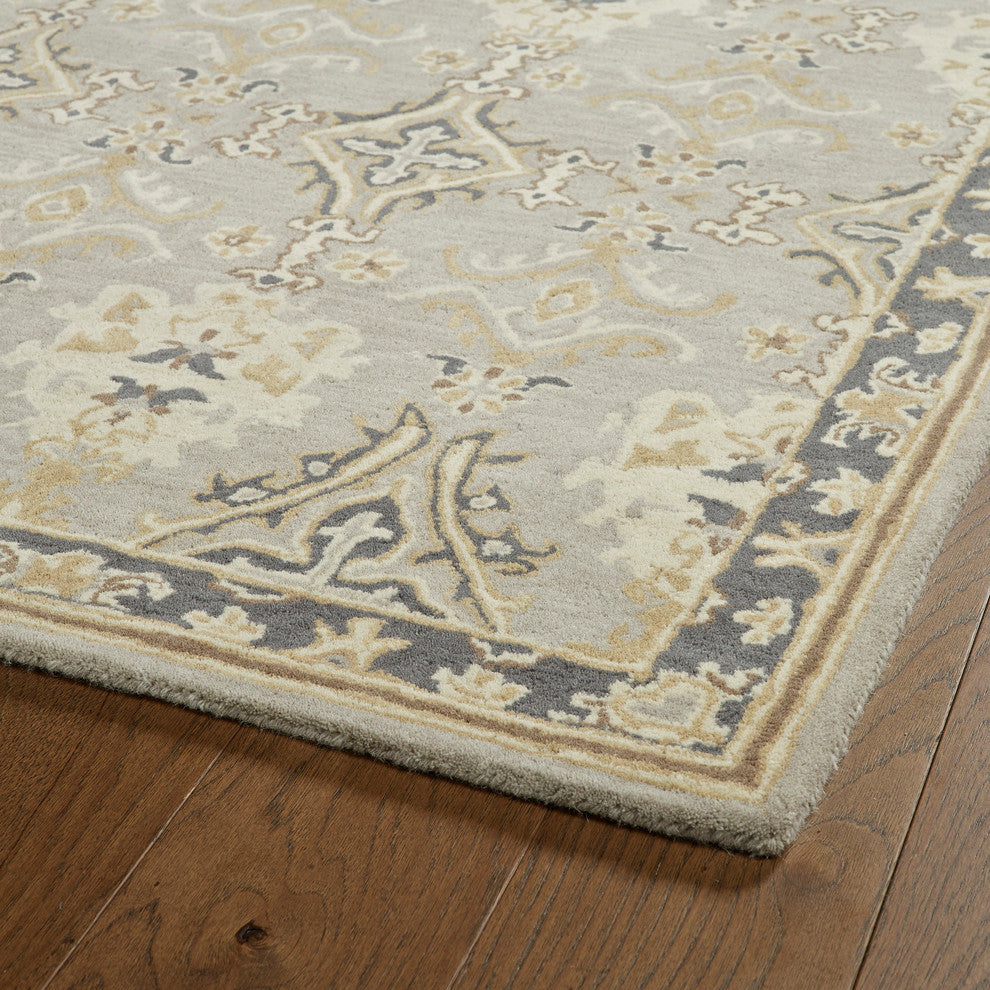 Kaleen Hand-Tufted Middleton Gray Wool Rug, 5''x7''9"