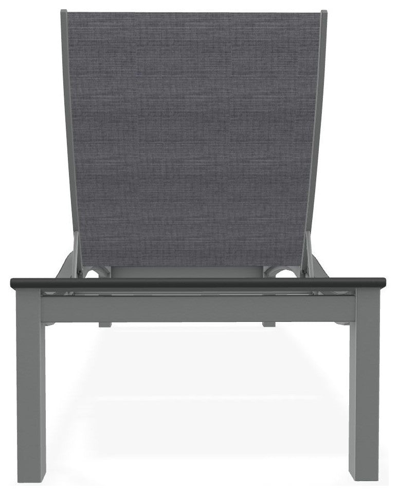 Bazza Sling 4-Position Contour Outdoor Chaise Lounge, Augustine Pewter/Graphite
