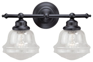 Huntley 2-Light Vanity Clear Glass Oil Rubbed Bronze