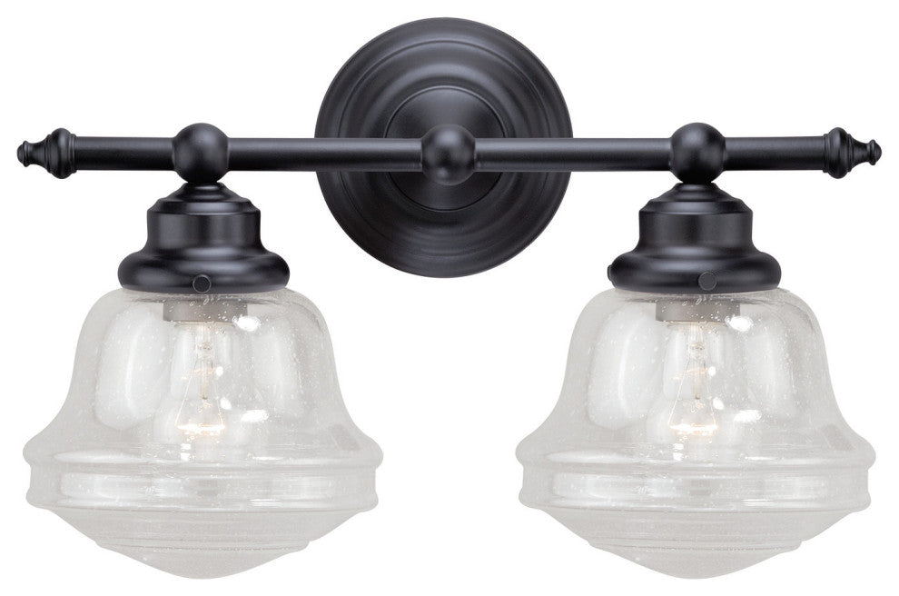 Huntley 2-Light Vanity Clear Glass Oil Rubbed Bronze