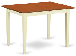 Norfolk Rectangular Table With 12" Butterfly Leaf -Buttermilk And Cherry