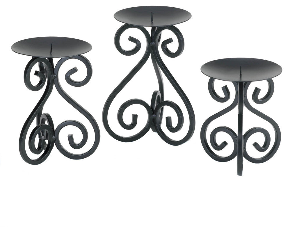 Scrollwork Candle Stand Trio