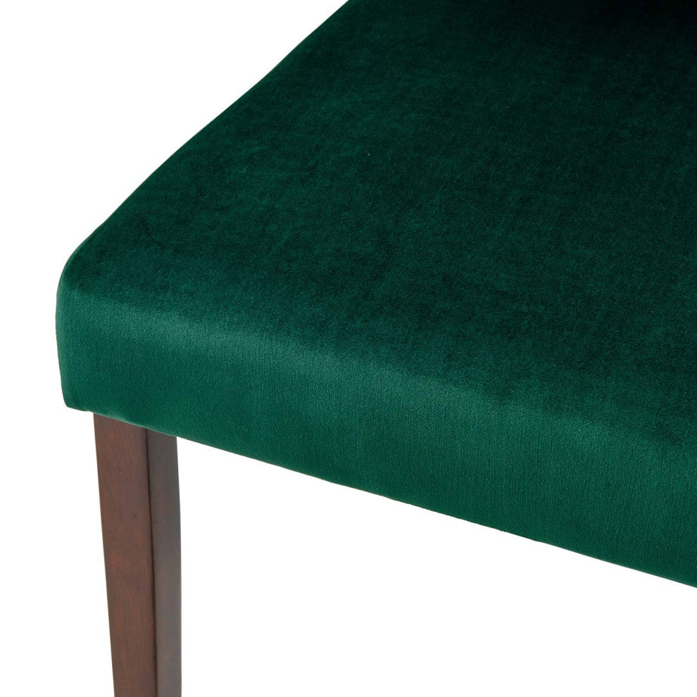 Side Dining Chair and Table Set, Velvet, Drak Brown Green, Modern, Cafe Bistro