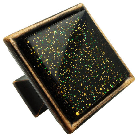 Black Super Galaxy Crystal Glass Oil Rubbed Bronze Madison Classic Knob