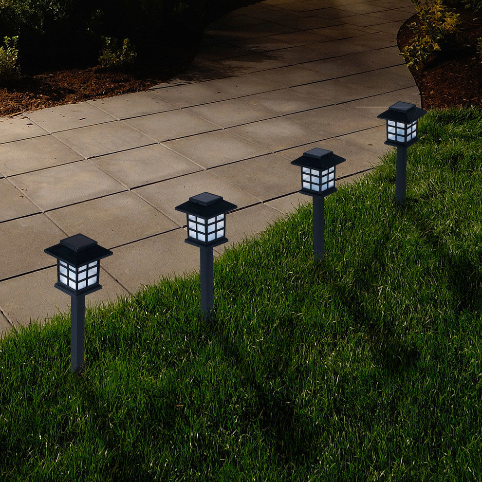 Pure Garden Outdoor Lights, Black, Set of 6