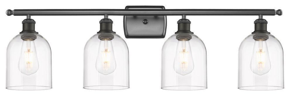 Ballston-Bella 4-Light 36" Bath Vanity Light, Oil Rubbed Bronze, Clear