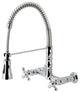 GS1241AX Two-Handle Wall-Mount Pull-Down Sprayer Kitchen Faucet, Polished Chrome