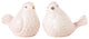 Ceramic Sitting Bird Figurine Gloss Blush Pink Finish, ASST of 2