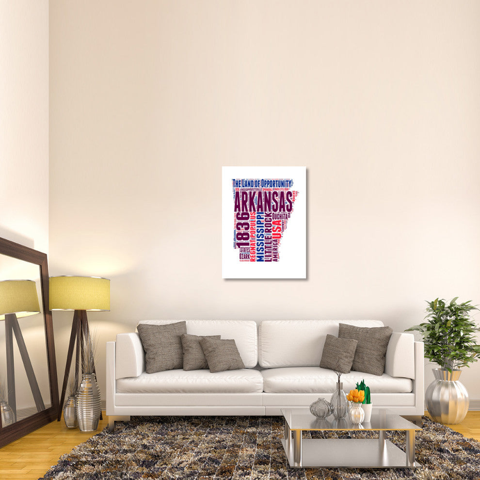 "Arkansas Word Cloud Map" Fine Art Print