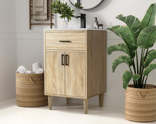 Home Living 20" Single Bathroom Vanity, Mango Wood