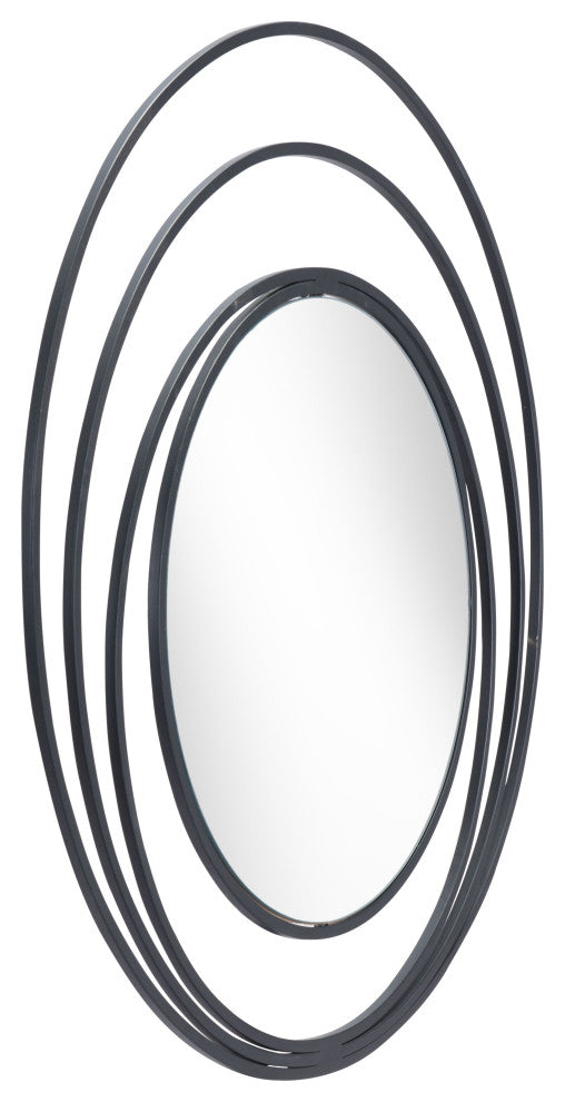 Luna Round Mirror Black