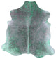 Green Metallic Cowhide Rug 6' 9" X 6' 8" C2166