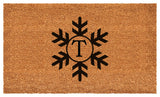 Calloway Mills Snowflake Monogram Doormat, 36"x72", Letter T