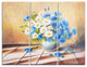 "Bouquet on Wooden Table" Glossy Metal Wall Art, 3 Panels, 36"x28"