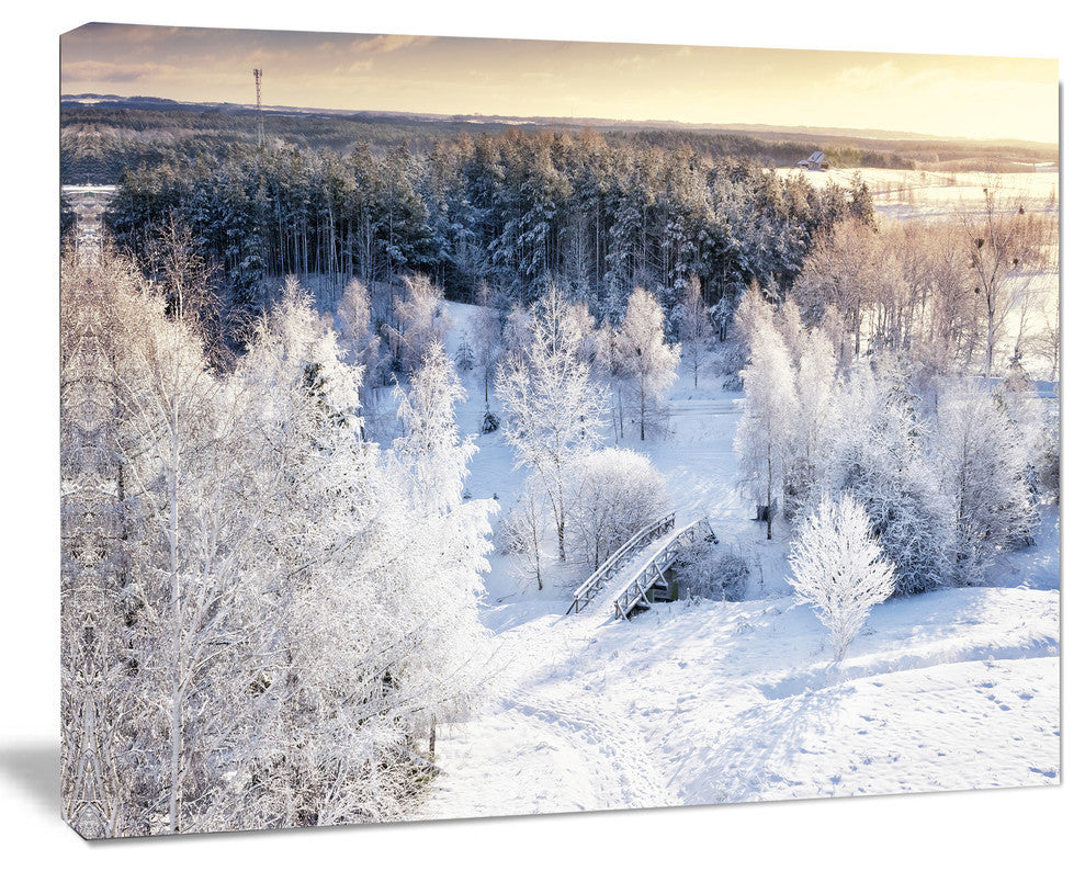 Beautiful Winter Panorama, Large Landscape Canvas Art Print, 40"x30"
