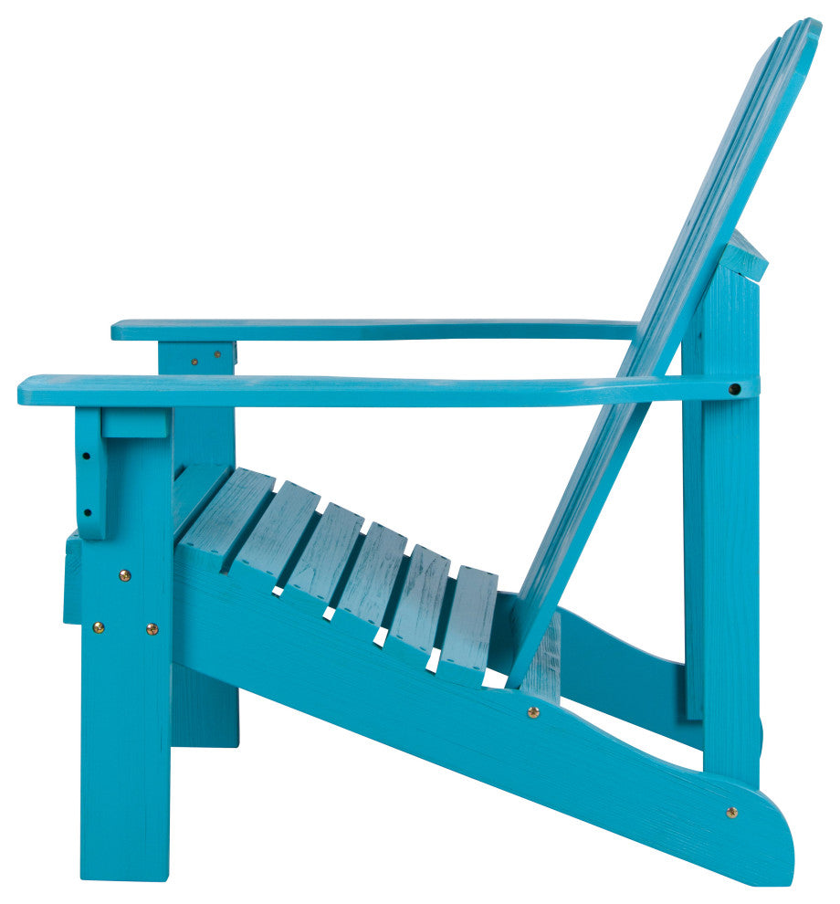 Shine Company 4626Aq Mid-Century Modern Adirondack Chair, Aqua