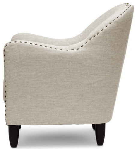 Seibert Beige Linen Modern Accent Chair