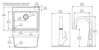 Quartz Classic 25" Single Bowl Drop-in Sink Kit With Filtered Faucet, Mocha
