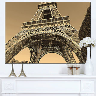 "Iconic Paris Eiffel Tower View From Ground" Cityscape Art, 40"x30"