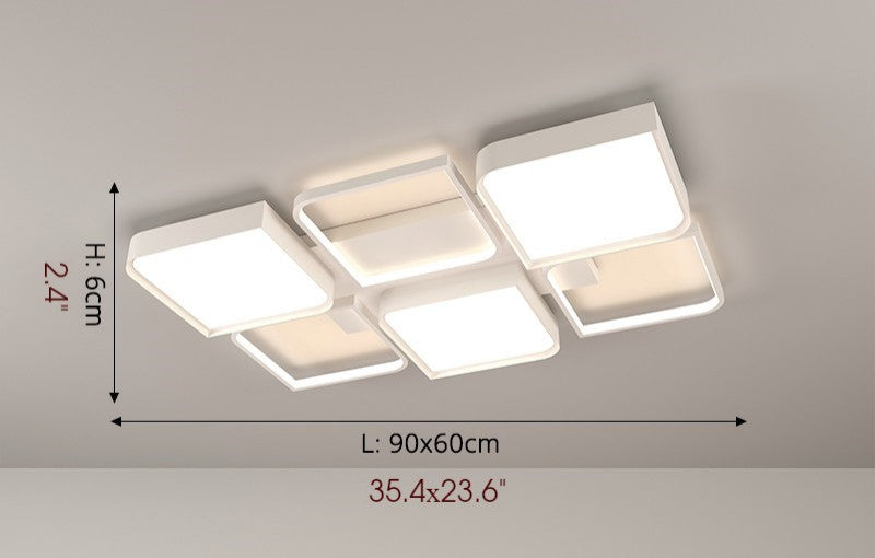 Mesen | Modern Minimalist LED Ceiling Light, White, L35.4xw23.6xh2.4"