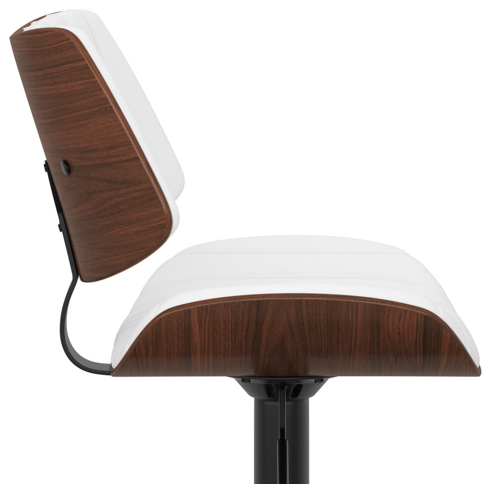 Novak Adjustable Swivel Bar Stool, White