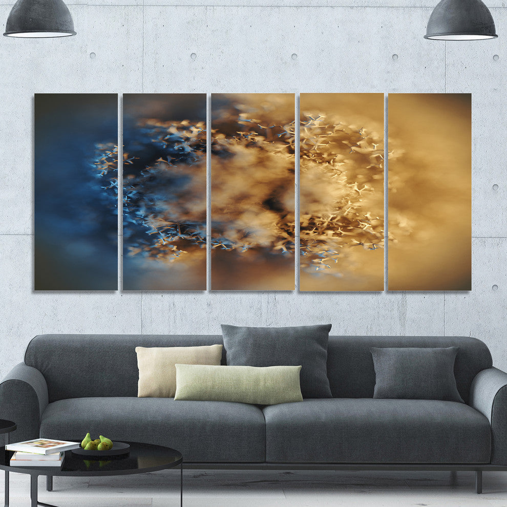 Large Macro Prickly Texture Brown, Abstract Canvas Wall Art, 60"x28", 5 Panels