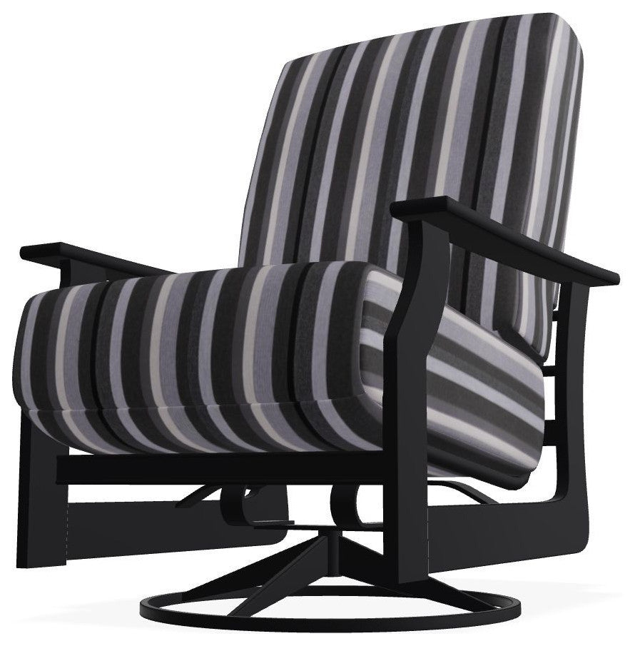 St. Catherine Deep Seat Outdoor Swivel Rocker, Sensory Granite/Black