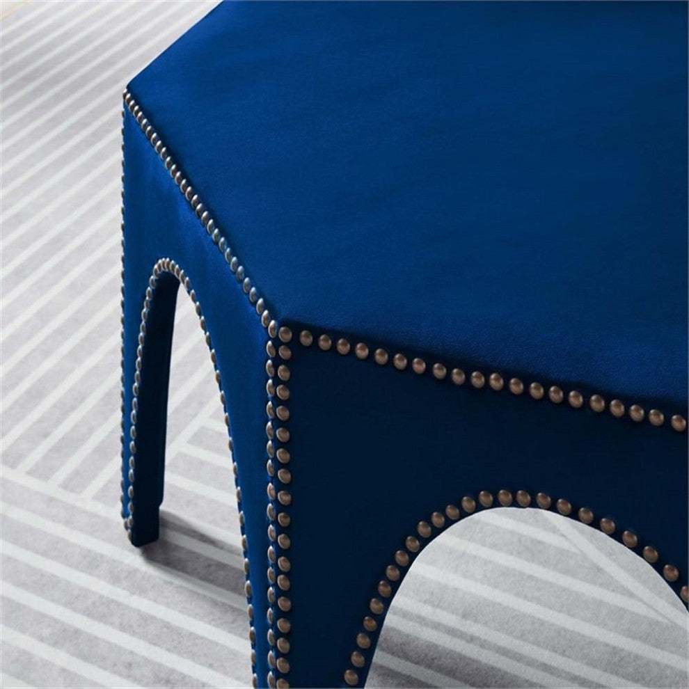 Victory Performance Velvet Ottoman, Navy