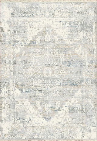 Eternal Ivory and Blue Area Rug, 4'x5.5'