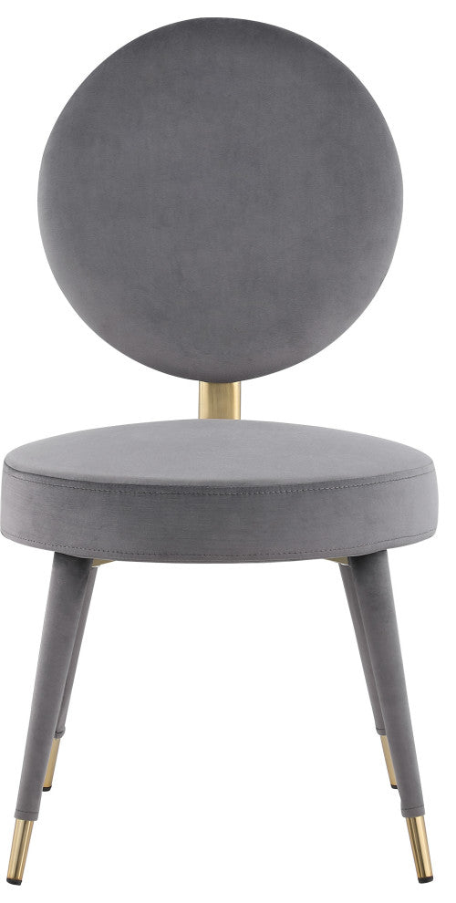 Brandy Velvet Upholstered Dining Chair, Set of 2, Gray