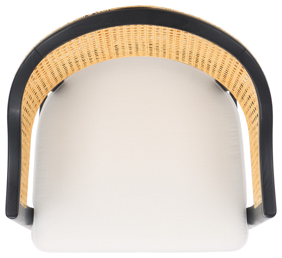 Safavieh Couture Rogue Rattan Barstool, Black/Natural