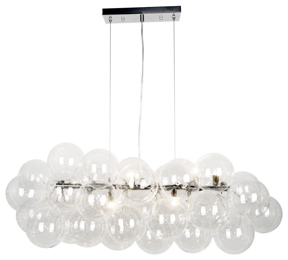 Comet 10 Light Horizontal Pendant Polished Chrome Clear Glass