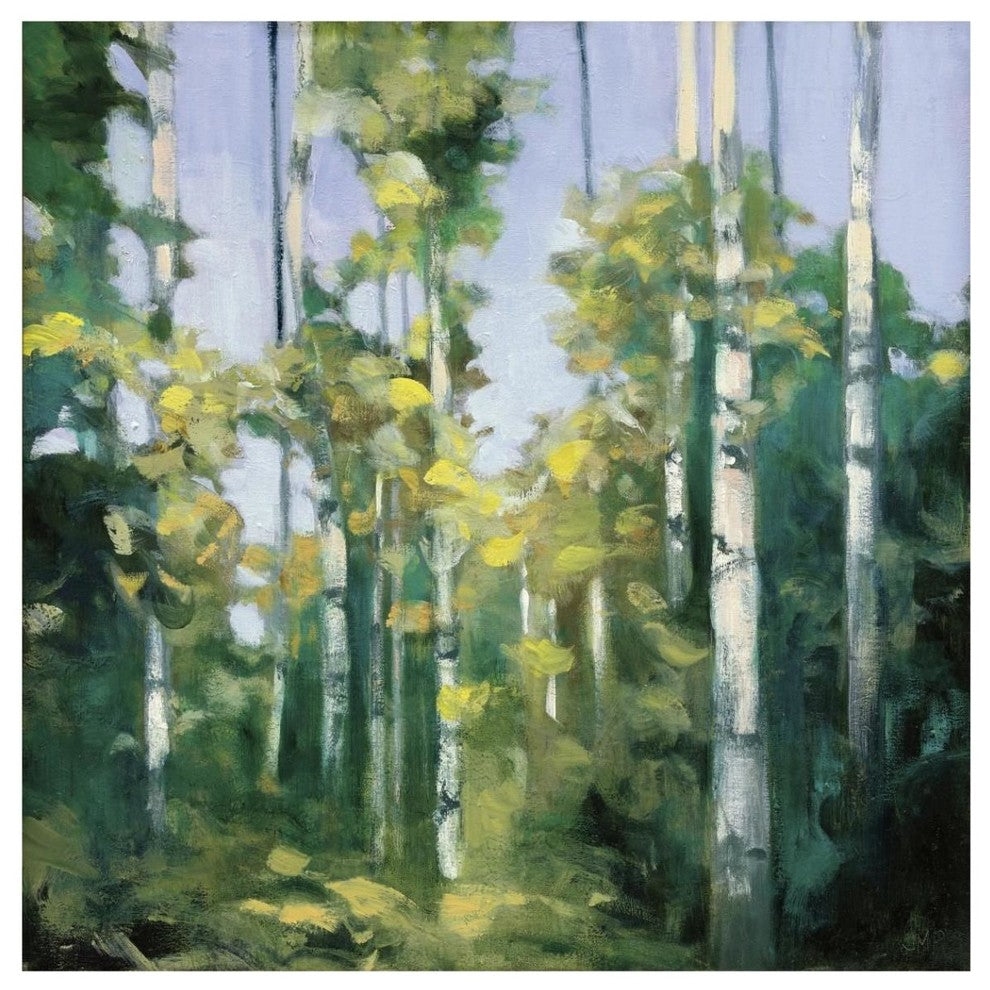 "Birches" Digital Paper Print by Julia Purinton, 42"x42"
